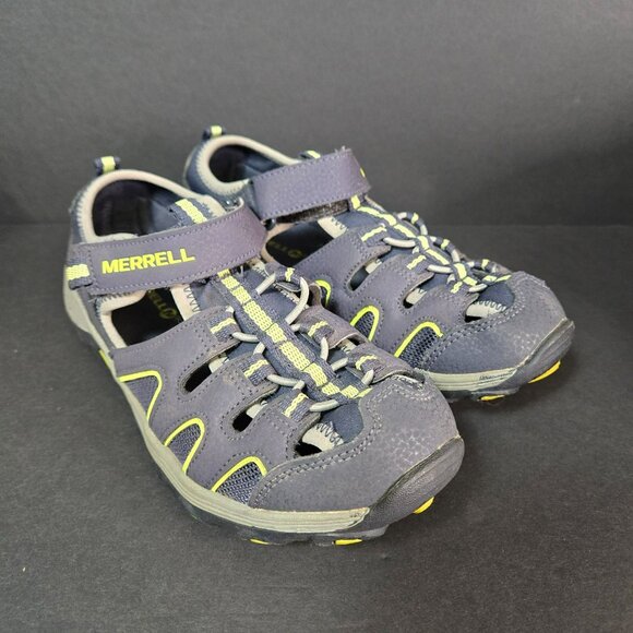 Merrell Boys Hydro H2O Sandals Size 4M Navy & Yellow Durable Athletic Footwear - Picture 3 of 10